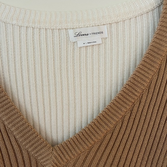 Lovers + Friends tan and white sweater - Picture 3 of 4